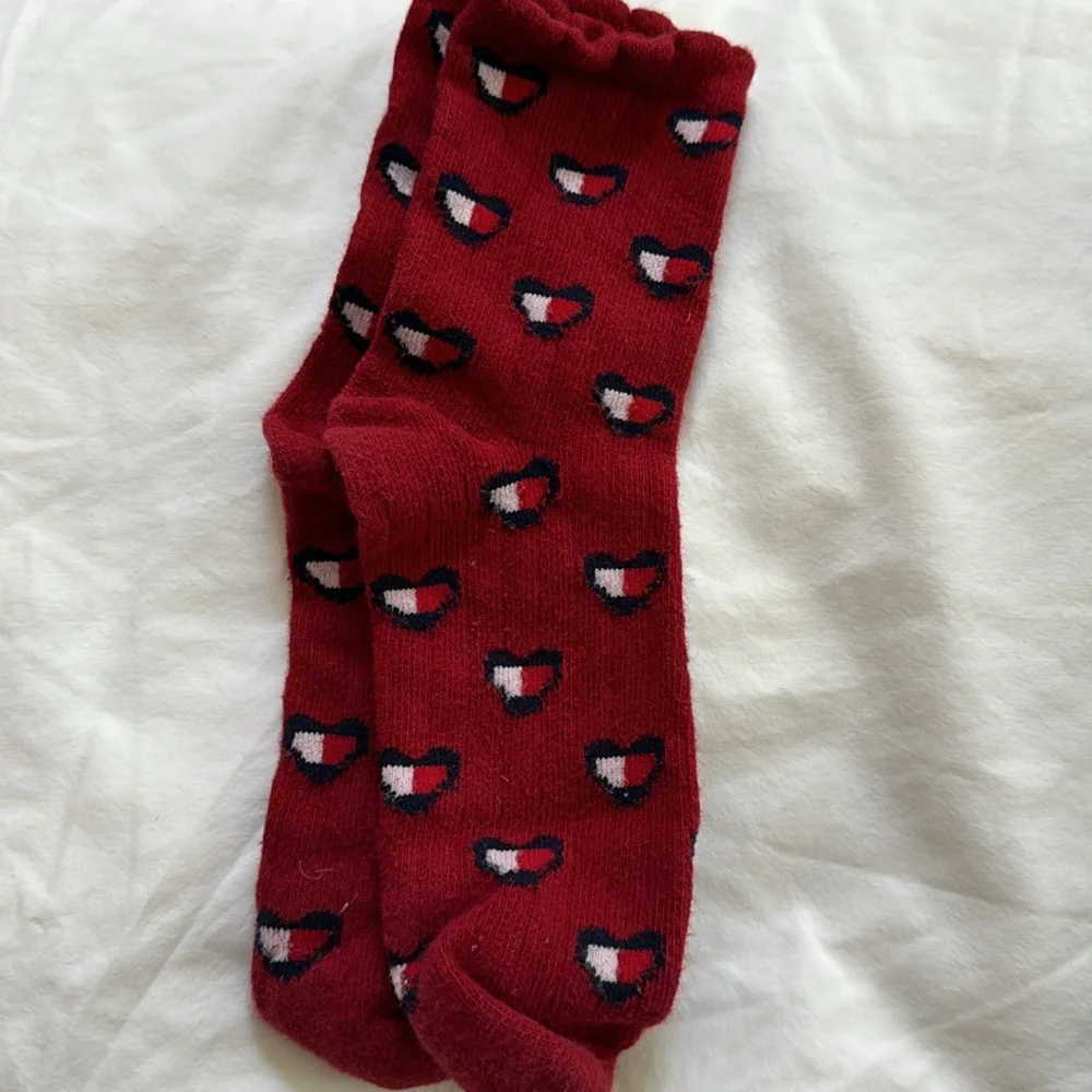 Girls sock bundle. Three pair Tommy Hilfiger girls socks and one pair Vans peds.